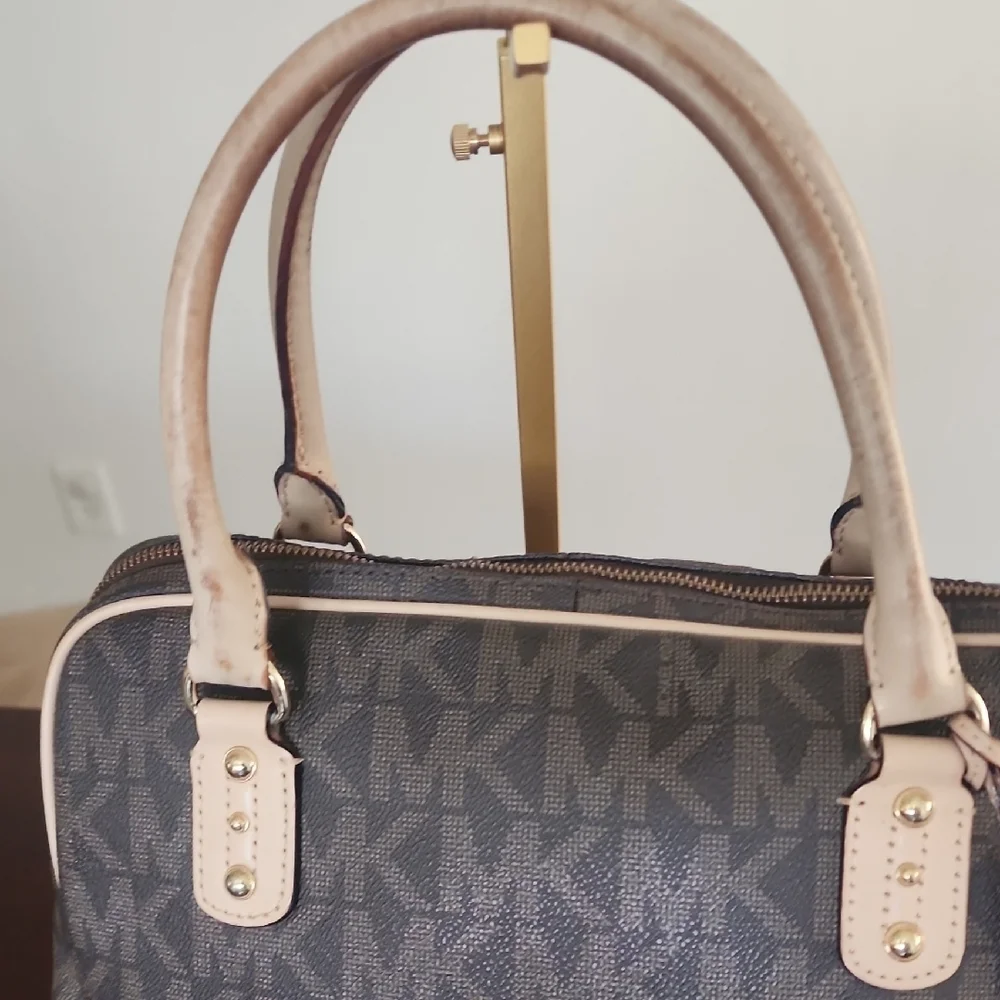 Michael Kors Monogram Brown and Tan Satchel